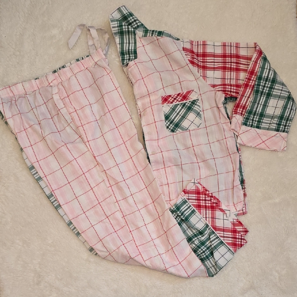 Victoria's Secret Red and Green Plaid Pajama Set